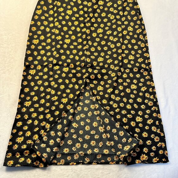 WeWoreWhat Black Babydoll Midi Slip Dress Sz 4 Daisy Print Fairy Grunge NWT - Picture 14 of 14